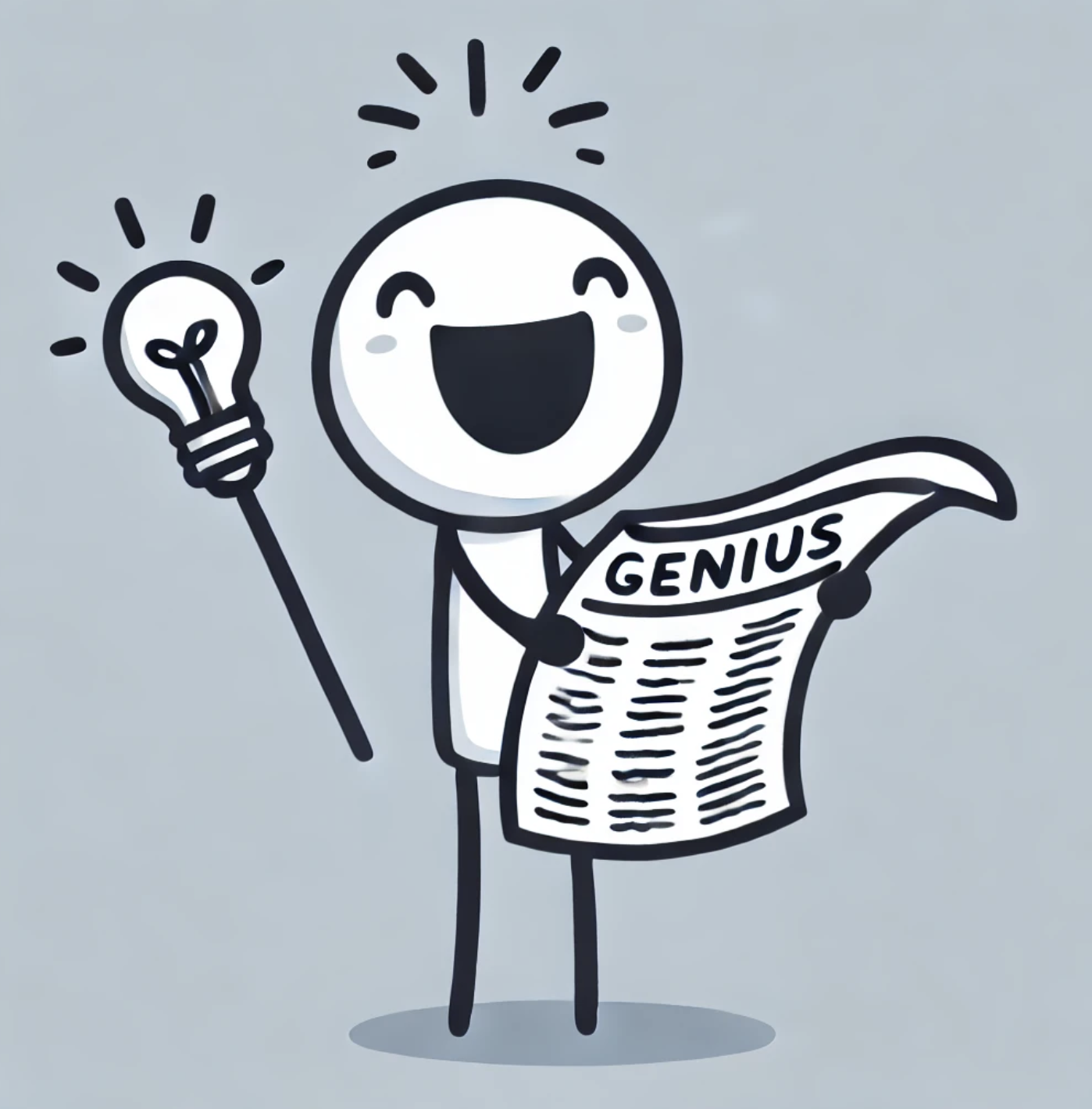 Stick Figure Celebrating Being a Genius